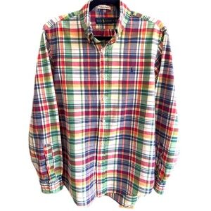 Ralph Lauren Authentic Indian Madras Plaid Button Down Shirt Medium